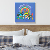 Originele Justice League - Peace, Love, Equality Canvas Afdruk (Insitu (Slaapkamer))