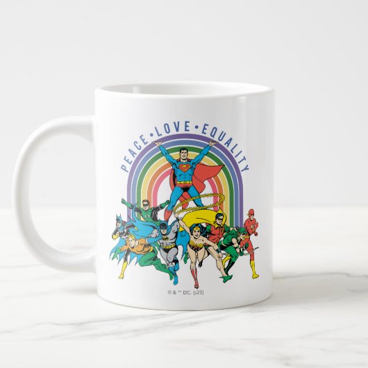 Originele Justice League - Peace, Love, Equality Grote Koffiekop (Links)