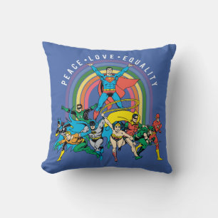Originele Justice League - Peace, Love, Equality Kussen