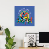 Originele Justice League - Peace, Love, Equality Poster (Thuiskantoor)
