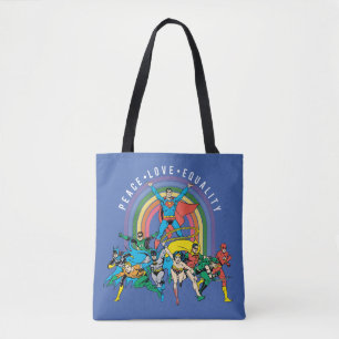 Originele Justice League - Peace, Love, Equality Tote Bag