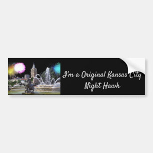 Originele Kansas City Night Hawk: Plaza Fountain Bumpersticker