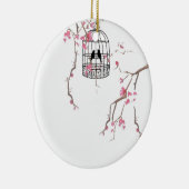 Originele kersenbloesem-vogelkooi keramisch ornament (Rechts)
