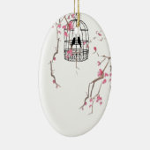 Originele kersenbloesem-vogelkooi keramisch ornament (Rechts)