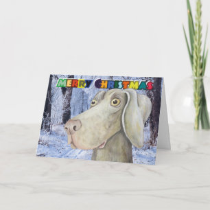 Originele Kerstmiskaart van de weimaranerhond Feestdagen Kaart