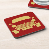 Originele klassieke bijtende mini cooper bier onderzetter (Linkerzijde)