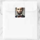 Originele  kleurenfoto van Abraham Lincoln Vierkante Sticker (Tas)