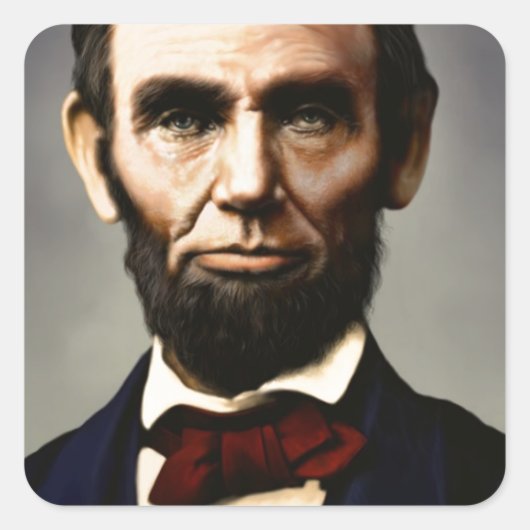 Originele  kleurenfoto van Abraham Lincoln Vierkante Sticker (Voorkant)