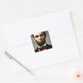 Originele  kleurenfoto van Abraham Lincoln Vierkante Sticker (Envelop)