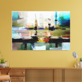 Originele kleurrijke Abstracte kunst van Dushan Canvas Afdruk (Insitu (Woonkamer))