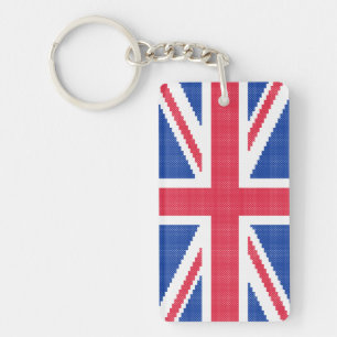 Originele kruisstitch Design Union Jack Sleutelhanger