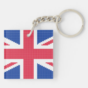 Originele kruisstitch Design Union Jack Sleutelhanger
