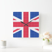 Originele kruisstitch Design Union Jack Vierkante Klok (Huis)