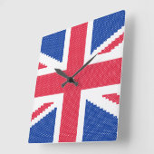 Originele kruisstitch Design Union Jack Vierkante Klok (Hoek)