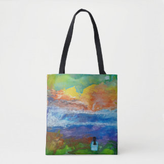 originele kunst "Big wave morn" Tote Bag