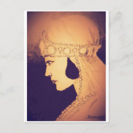 Originele Kunst Briefkaart-1920's Bride/ Amber Briefkaart