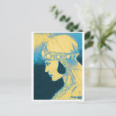 Originele Kunst Briefkaart-Bride van 1920/Blauw &  Briefkaart (Staand voorkant)
