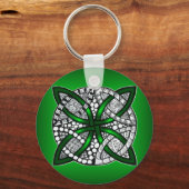 Originele Kunst Celtic Knot Green Sleutelhanger (Voorkant)