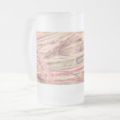 Originele Kunst Digitale Waterverf Bamboe Frosted  Matglas Bierpul (Voorkant links)