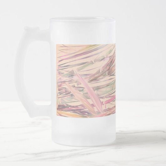 Originele Kunst Digitale Waterverf Bamboe Frosted  Matglas Bierpul (Links)