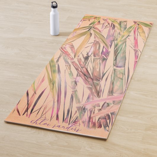 Originele Kunst Digitale Waterverf Bamboe Yoga Mat (In situ)