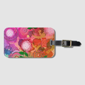 Originele Kunst en Digitaal Grafisch en Floral Ont Bagagelabel