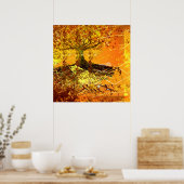 Originele Kunst- Gedecoreerde Oude Boom Poster (Keuken)