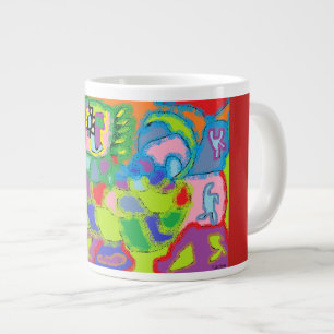 Originele kunst met meerdere kleuren, Abstract, he Grote Koffiekop