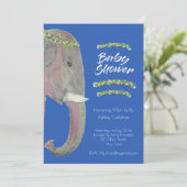 Originele Kunst Olifant, Baby shower - Jongen Kaart (Staand voorkant)