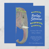 Originele Kunst Olifant, Baby shower - Jongen Kaart (Voorkant / Achterkant)