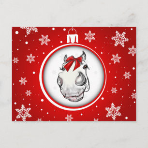 Originele Kunst Schattigee Pony Kerst briefkaart