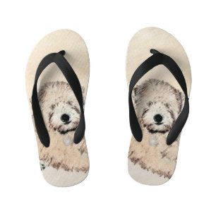 Originele Kunst Schilderij van Soft Coated Wheaten Kinder Teenslippers