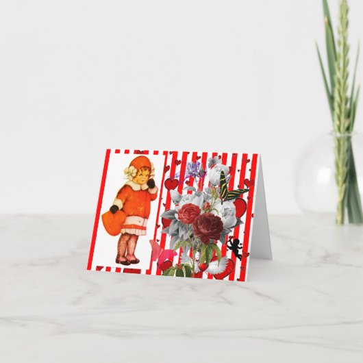 ORIGINELE KUNST VALENTIJN DAG Vouwbare Wenskaart Kaart (Voorkant)