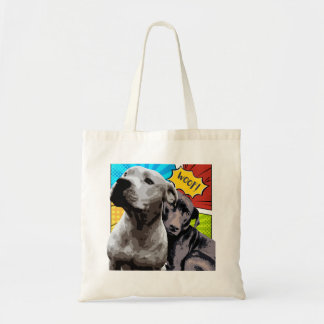 Originele kunst van mijn twee honden, Pitbull en S Tote Bag