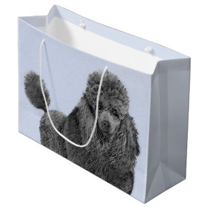 Originele Kunst Zwart Miniatuur Speelgoed Poodle S Groot Cadeauzakje