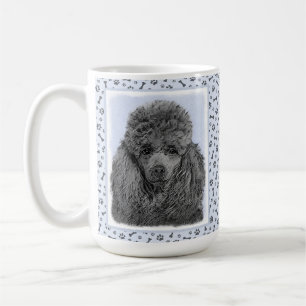 Originele Kunst Zwart Miniatuur Speelgoed Poodle S Koffiemok