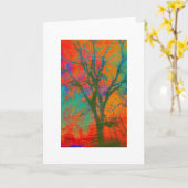 originele kunstblanco wenskaart herfstboom kaart (Gele Bloem)