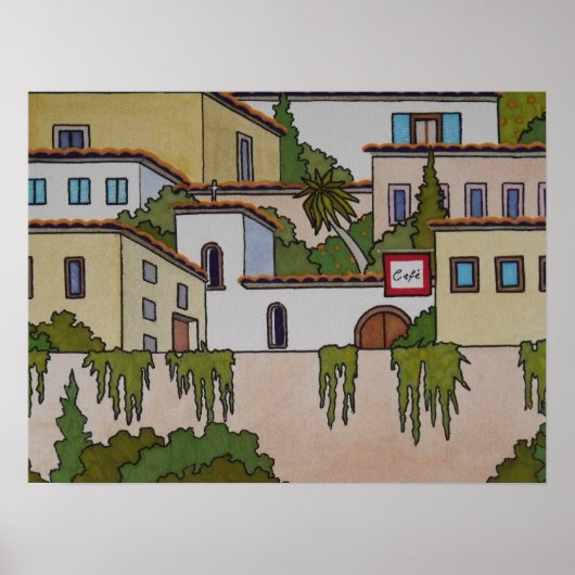 Originele kunstdrukkunst - Een wandeling in Granad Poster (Voorkant)