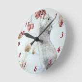 originele kunstschatten muis sneeuwscène ronde klok (Hoek)