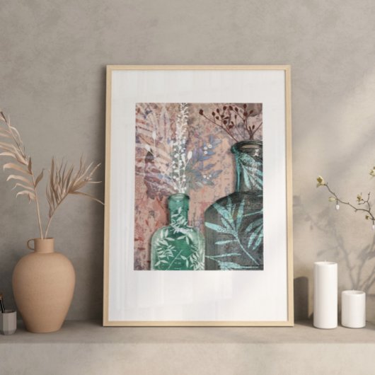 Originele Kunstwerk  Fles & Foliage Poster