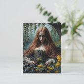 Originele kunstwerk 'Ophelia half ondergedompeld' Briefkaart (Staand voorkant)