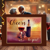 Originele kunstwijn die als gefeliciteerd wordt be kaart