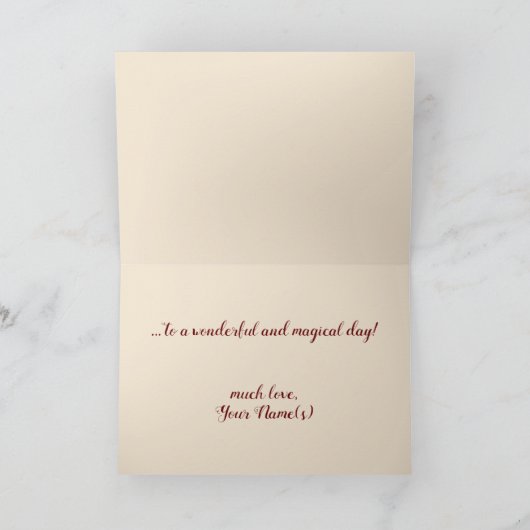 Originele kunstwijn die als gefeliciteerd wordt be kaart (Binnen)