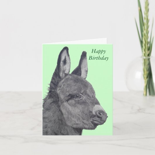 originele levensechte tekening van Cute donkey Kaart (Voorkant)