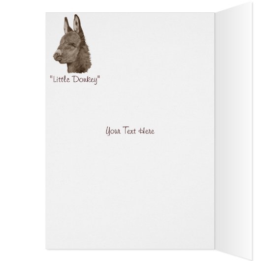 originele levensechte tekening van schattige ezel (Binnen (Links))