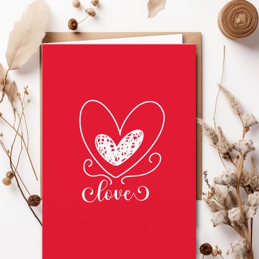 Originele Liefde Poëzie Schattige Rode Hart Valent Kaart