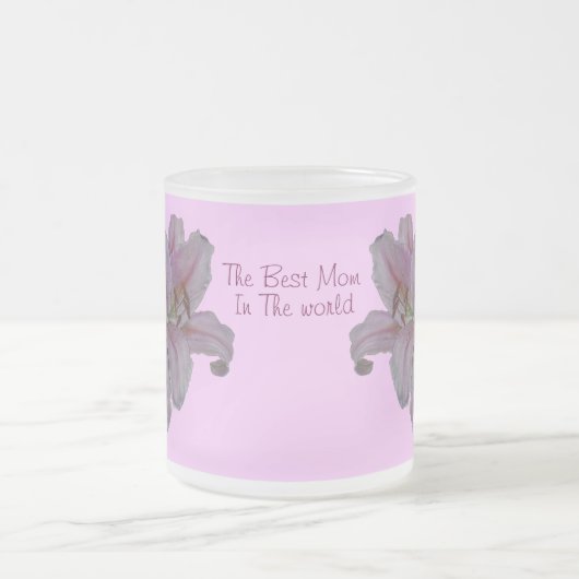 Originele Lillies roze bloemblaadjes Matglas Koffiemok (Center)