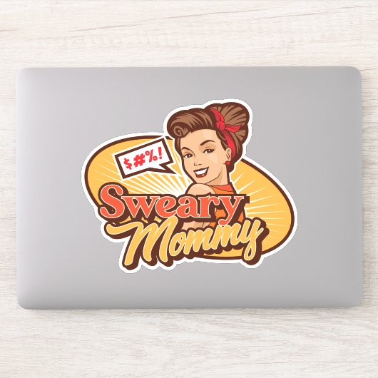 Originele logo sticker met die-cut voor Sweary Mom (Computer)