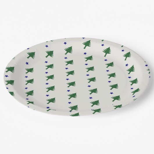 Originele Maine Flag Paper Borden Papieren Bordje (Gekanteld)