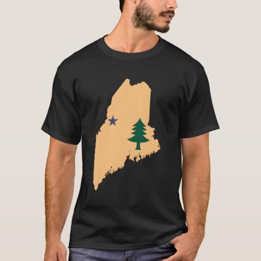 Originele Maine State vlag Noord-New England Dir T-shirt (Voorkant)